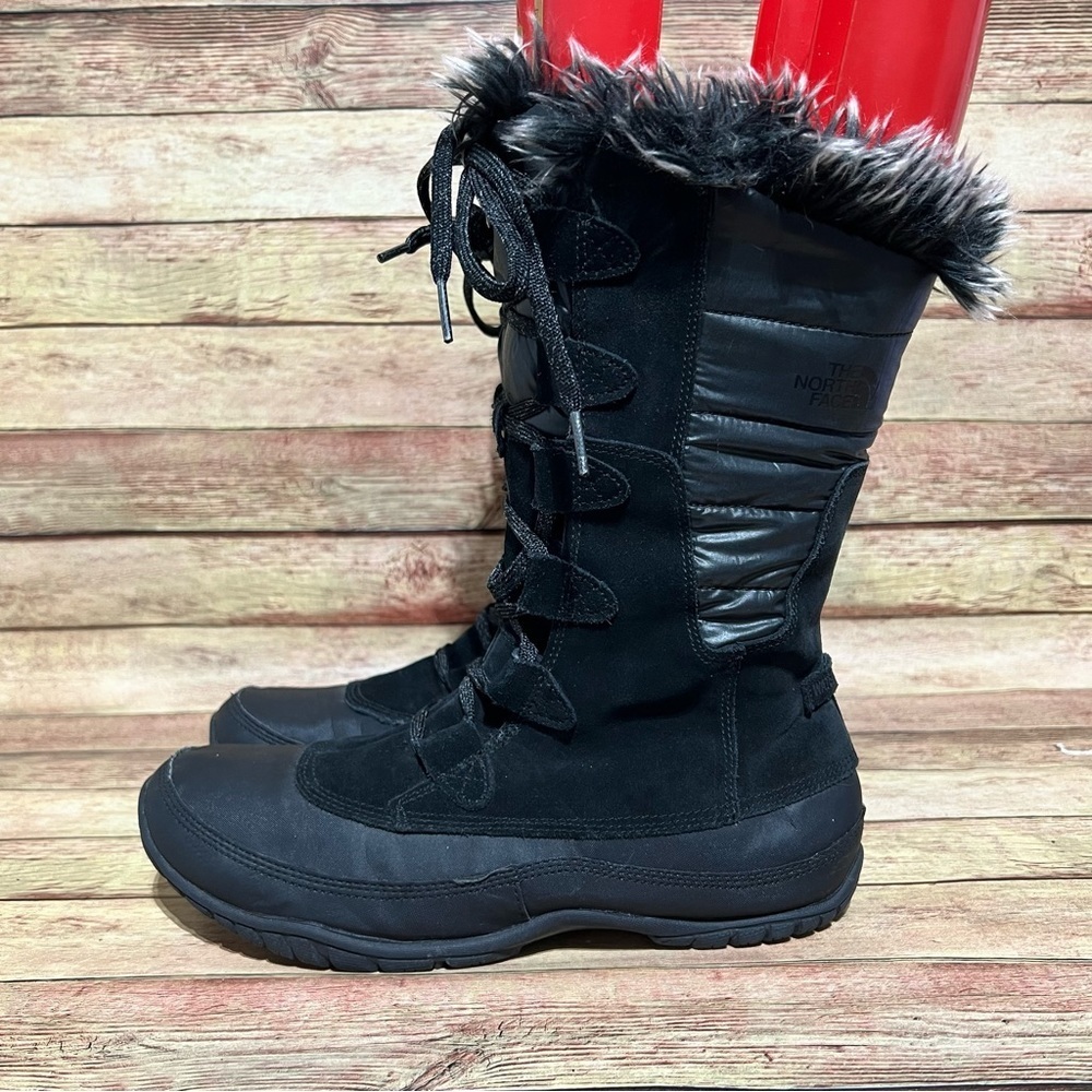 The North Face Nuptse Purna Black High Lace Up Winter Boots